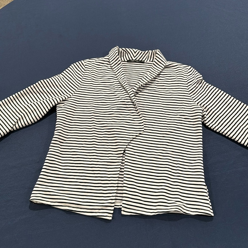 Black and white striped blazer